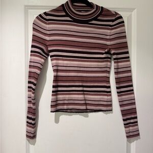 Gentle Fawn Striped Long Sleeve Top - Mauve and Black